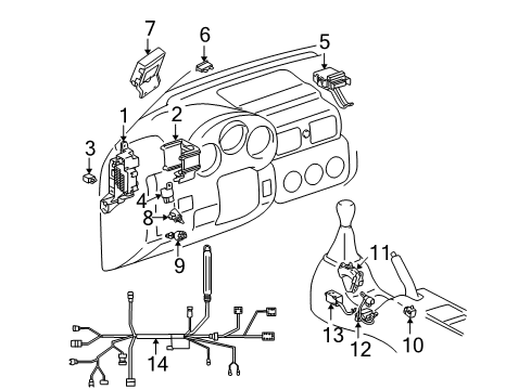 2000 Toyota MR2 Spyder Relay Assy, Running Light Diagram for 82810-17010