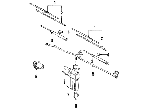 1995 Toyota 4Runner Wiper & Washer Components, Body Diagram