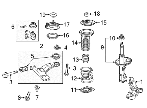 2015 Toyota Prius V Front Suspension, Control Arm, Stabilizer Bar Diagram 1 - Thumbnail