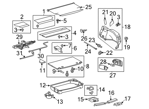 2012 Toyota Prius Interior Trim - Rear Body Diagram