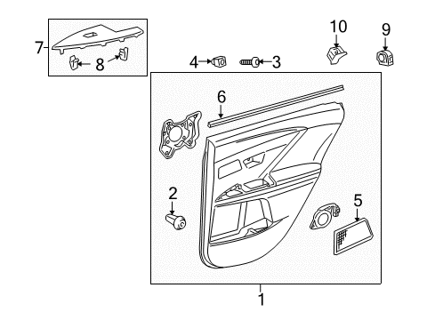 2010 Toyota Venza Interior Trim - Rear Door Diagram