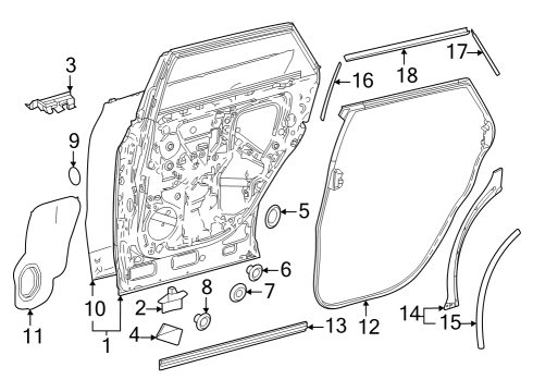 2023 Toyota bZ4X PROTECTOR, RR DOOR P Diagram for 67858-42050