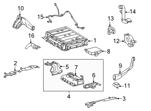 2014 Toyota Prius Plug-In BATTERY ASSY, HV SUP Diagram for G9510-47091