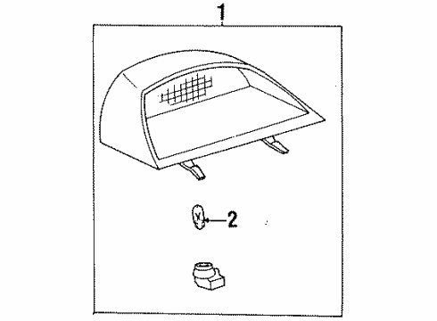 1997 Toyota Tercel Stop Lamp Assembly, Gray, Center Diagram for 81570-16100-B1