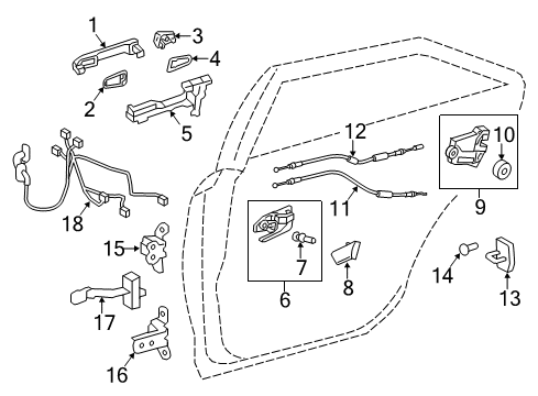 2014 Toyota Avalon Check Assembly, Rear Door Diagram for 68630-07020