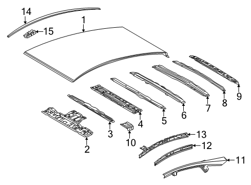 2015 Toyota Prius V Roof & Components, Exterior Trim Diagram 2 - Thumbnail