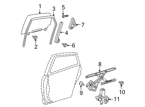 2009 Toyota Prius Division Bar, Rear Driver Side Diagram for 67408-47020