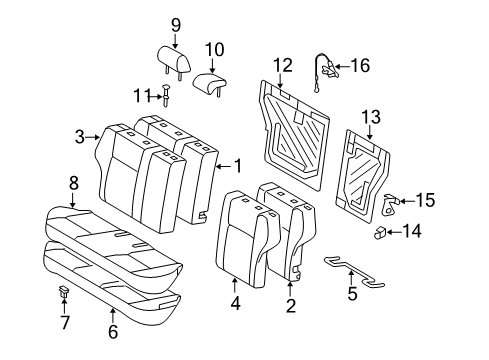 2012 Toyota Corolla Headrest, Outer, Brown, Rear Diagram for 71940-12B90-E0