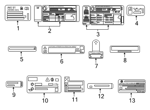 2023 Toyota GR Supra Information Labels Diagram