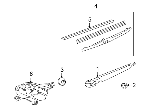 2009 Toyota Land Cruiser Grommet, Rear Wiper Motor Diagram for 85143-60130