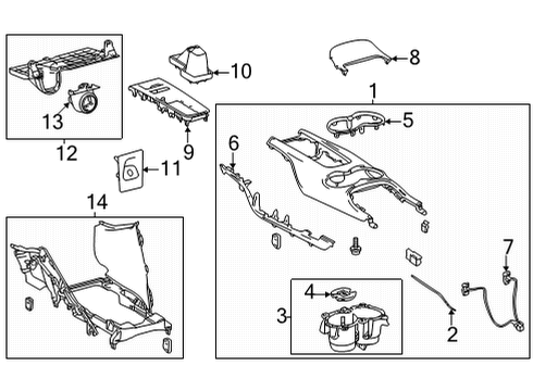 2021 Toyota Venza Support, Console Box Diagram for 58866-48040-B1