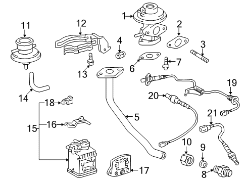 2000 Toyota RAV4 Sensor Assembly, Vacuum Diagram for 89420-0W050