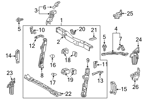 2012 Toyota Prius Support Sub-Assembly Rad Diagram for 53201-47903