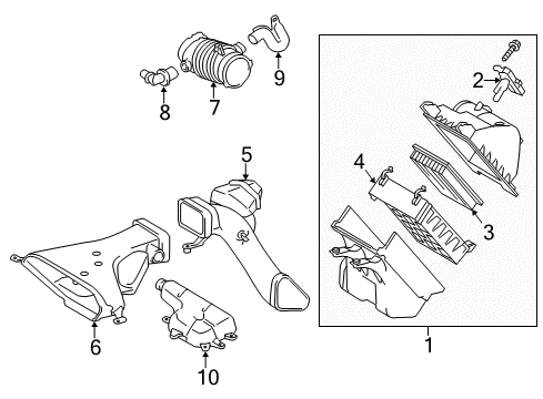 2012 Toyota Highlander Inlet, Air Cleaner Diagram for 17752-31120