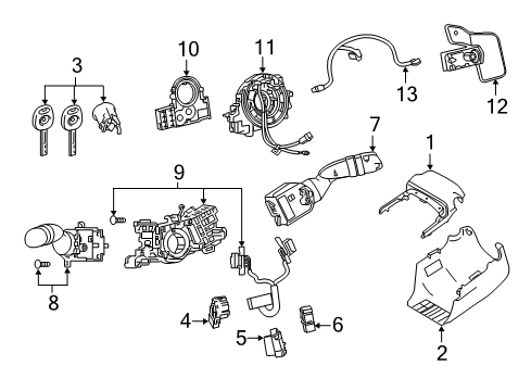 2019 Toyota RAV4 Shroud, Switches & Levers Diagram