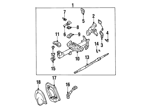 1998 Toyota Tercel Tube Sub-Assy, Steering Column Diagram for 45205-12350