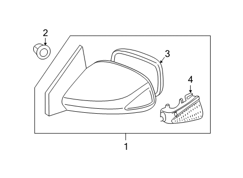 2006 Scion tC Mirror Assembly, Passenger Side Diagram for 87910-21190-J3