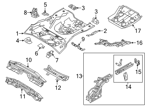 2020 Toyota Yaris Rear Floor & Rails Diagram 2 - Thumbnail