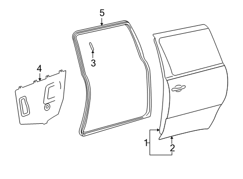 2002 Toyota Sienna Side Loading Door - Door & Components Diagram