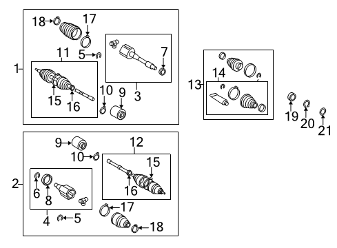 2004 Toyota Highlander Damper, Front Drive Shaft, LH Diagram for 43474-0E010