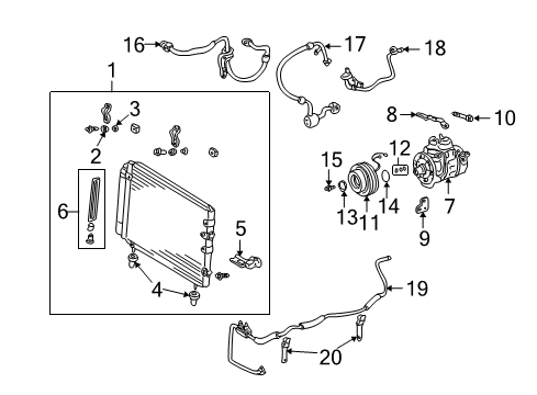 Cushion, Cooler Condenser Diagram for 88467-14050