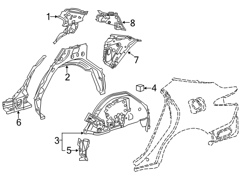 2024 Toyota Camry Panel S/A Quarter W Diagram for 61632-06905