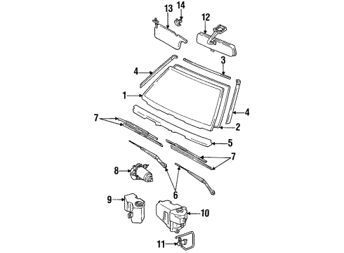 1985 Toyota Cressida Glass, Windshield Diagram for 56111-22400