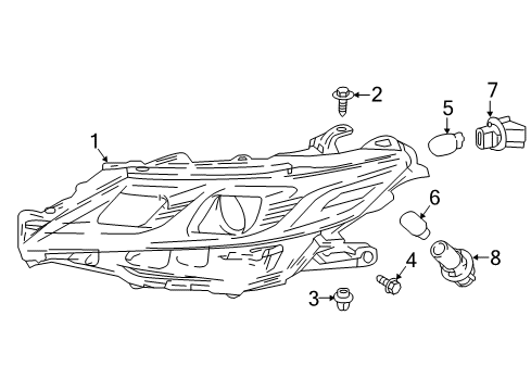 2018 Toyota Camry Headlamps, Electrical Diagram 1 - Thumbnail