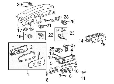 2002 Toyota Avalon Connector, Center Display Diagram for 83257-07030