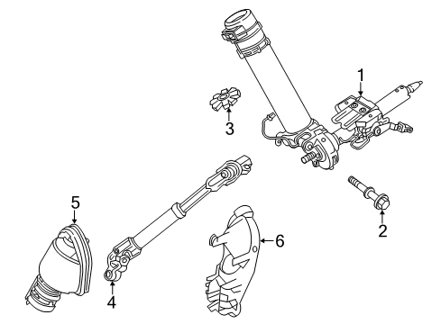 2022 Toyota Prius AWD-e Steering Column & Wheel, Steering Gear & Linkage Diagram 4 - Thumbnail