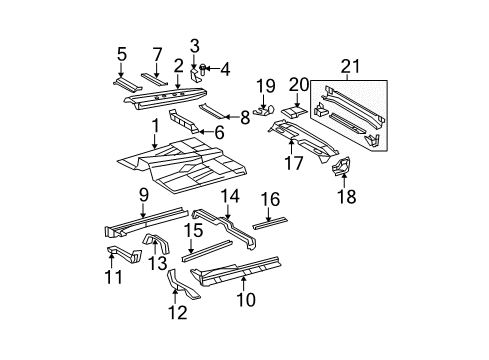 2007 Toyota Tundra Center Reinforcement Bracket Diagram for 58995-0C040