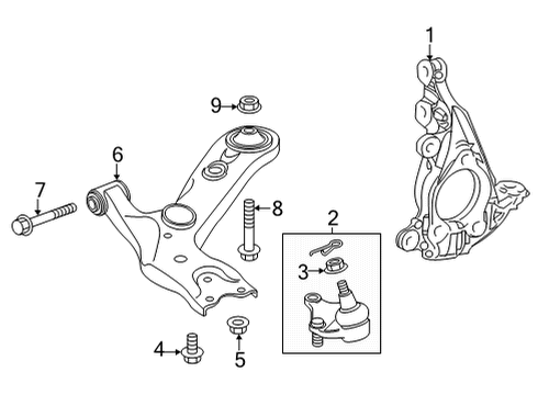 2023 Toyota Corolla Cross ARM SUB-ASSY, SUSPEN Diagram for 48069-0A030