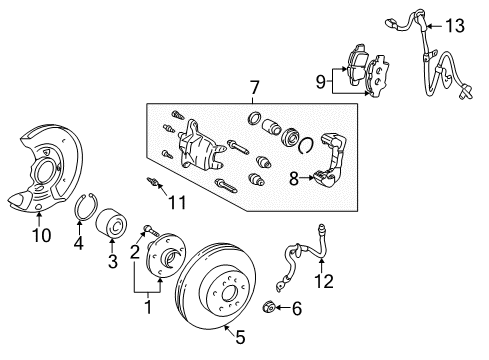 2004 Scion xB Front Disc Brake Pad Kit Diagram for 04465-52170