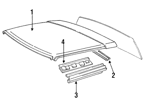 1984 Toyota Celica Roof Panel Diagram for 63111-14140