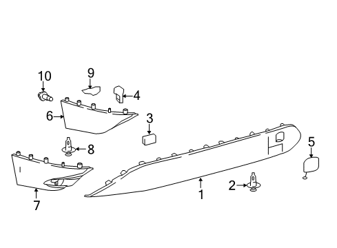 2017 Toyota Prius Filler, Rear Bumper Extension Diagram for 52565-47901