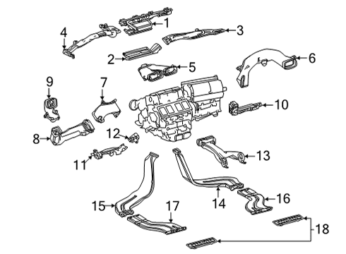 2023 Toyota Mirai Defroster Duct, Driver Side Diagram for 55971-62040