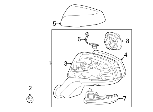 2021 Toyota RAV4 Outer Mirror Cover Diagram for 87945-0R150