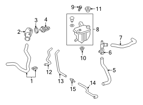 2020 Toyota Corolla Hose, Radiator, NO.2 Diagram for 16572-0T250