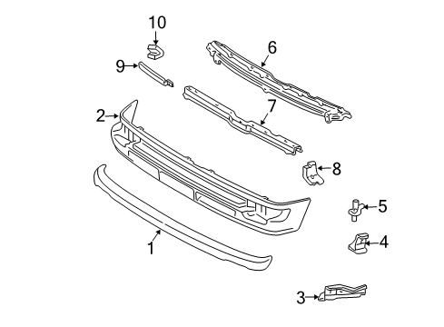 2000 Toyota Tacoma Front Bumper Diagram 2 - Thumbnail