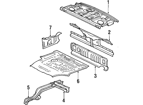 1988 Toyota Cressida Pan, Rear Floor Diagram for 58311-22100