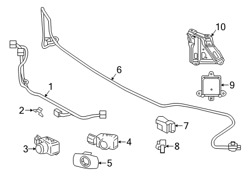 Clip, Ultrasonic Sensor, Front Diagram for 89348-50140