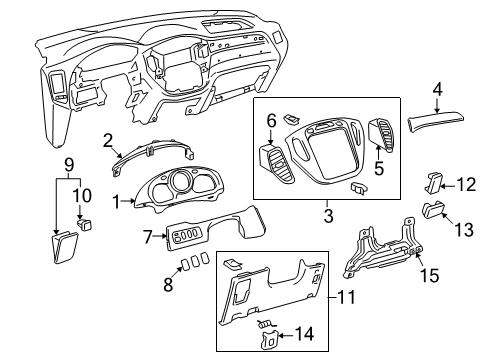 2007 Toyota Highlander Panel Sub-Assy, Instrument Panel Finish, Lower Diagram for 55045-48110-A0