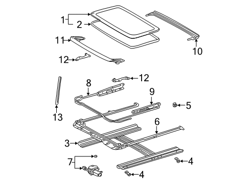 2005 Toyota Corolla Sunroof, Body Diagram