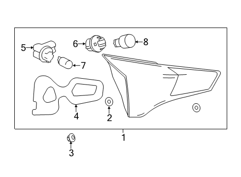 2015 Toyota RAV4 Lamp Assembly, Rear, LH Diagram for 81590-0R010