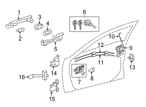 2016 Toyota Camry Handle Assembly, Front Door Outside, Left Diagram for 69210-06110-B4