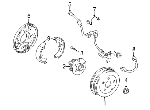 2003 Toyota Matrix Rear Brakes Diagram 3 - Thumbnail