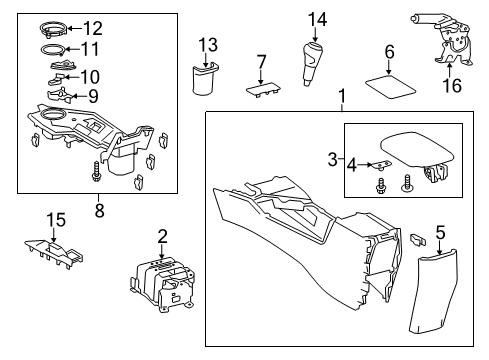 2014 Toyota RAV4 Console Diagram