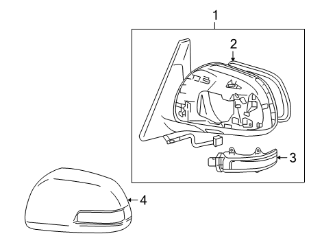 2013 Toyota 4Runner Outside Mirrors Diagram