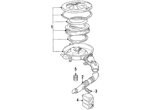 1990 Toyota Pickup Cleaner Assembly, Air Diagram for 17700-35370