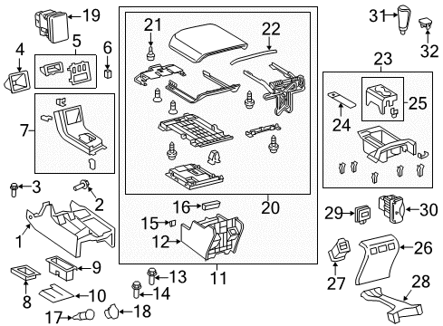 2011 Toyota Tundra Storage Compart Cover, Brown, Rear Diagram for 58084-0C010-E0